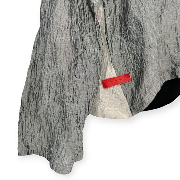 KIYO | M | Crushed Rayon Two-Tone Stainless Cowl Neck Lightweight Pullover Top - Picture 4 of 9